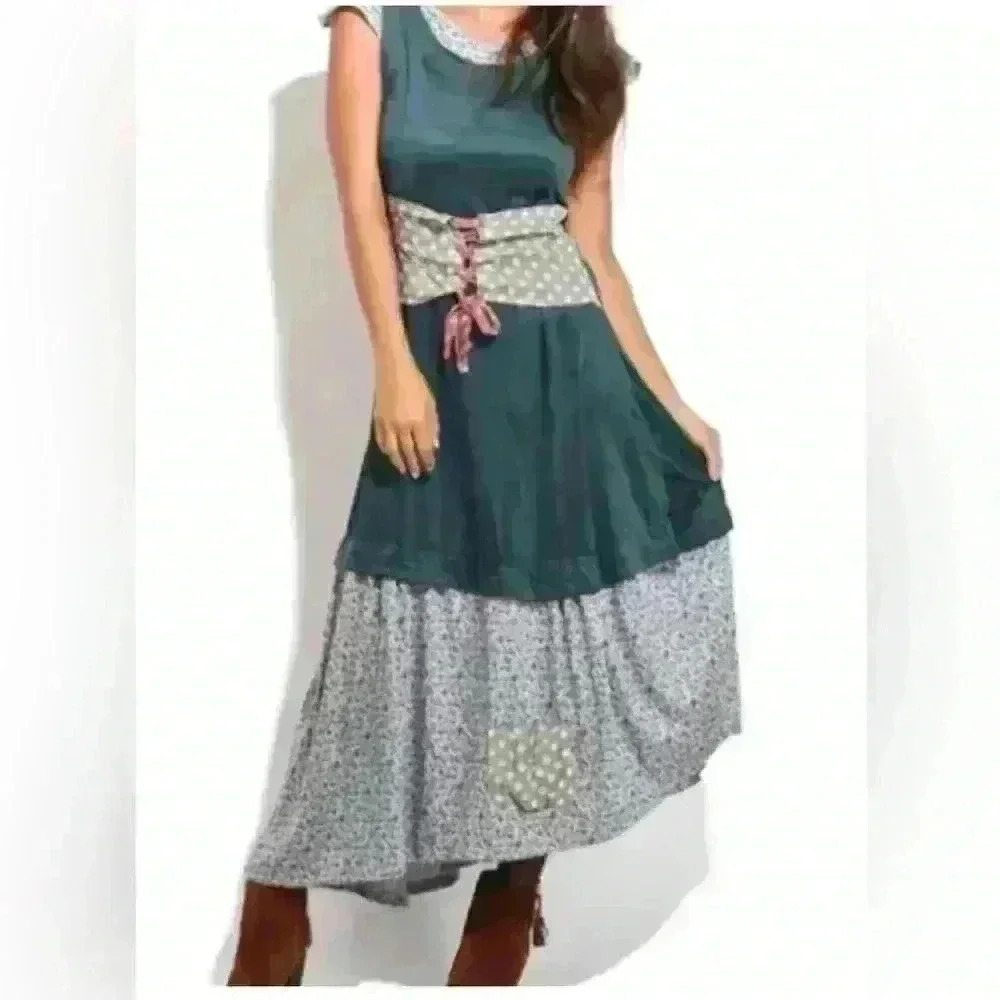 Ian Mosh Lace Up Corset Waist Prairie Dress Size 5 or US Size 6 - Picture 13 of 13